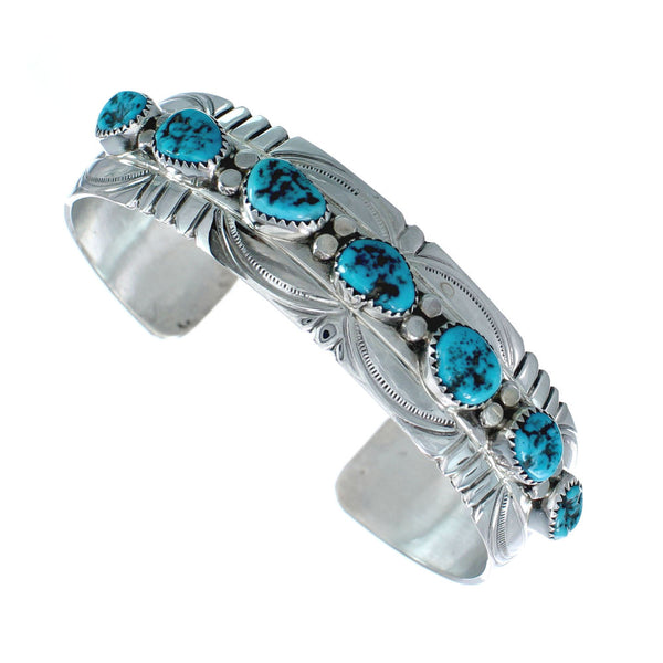 Native American Navajo Turquoise Sterling Silver Cuff Bracelet JX130579